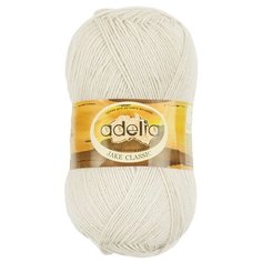 Пряжа Adelia Jake classic, 75% шерсть, 25% нейлон, 5*100 г, 410 м+-15 м, №01, белый