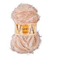 Пряжа Visantia Trafka, меланжевая, 100% полиэстер, 5*100 г, 150 м+-3 м, №1127 белый, бежевый, коричневый