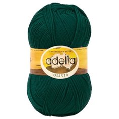 Пряжа Adelia Olivia, 60% акрил, 40% шерсть, 5*100 г, 250 м+-10 м, №12, темно-зеленый