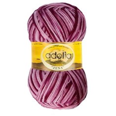 Пряжа Adelia Zena, 100% акрил, 5*100 г, 308 м+-10 м, №71, светло-розовый, темно-розовый, фиолетовый