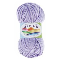 Пряжа Alpina Holly melange, 100% мерсеризованный хлопок, 10*50 г, 200 м+-10 м, №05, светло-фиолетовый, фиолетовый