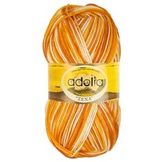 Пряжа Adelia Zena, 100% акрил, 5*100 г, 308 м+-10 м, №21, оранжевый, желтый, белый