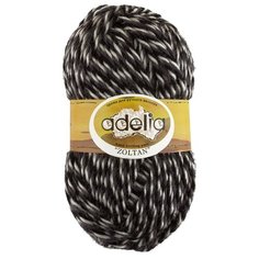 Пряжа Adelia Zoltan, 100% шерсть, 5*100 г, 115 м+-5 м, №147, черный, серый, белый