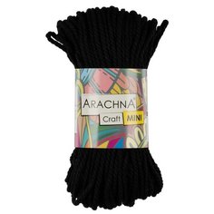 Пряжа ARACHNA Craft Mini, 75% хлопок, 25% фибра, 3*94,1 г, 30,48 м, №03, черный