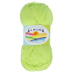 Пряжа Alpina Holly, 100% мерсеризованный хлопок, 10*50 г, 200 м+-10 м, №145, салатовый