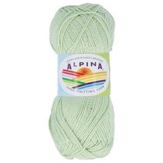 Пряжа Alpina Holly, 100% мерсеризованный хлопок, 10*50 г, 200 м+-10 м, №158, светло-зеленый