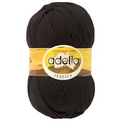 Пряжа Adelia Jessica, 67% шерсть, 33% полиэстер, 5*100 г, 260 м+-10 м, №02, черный