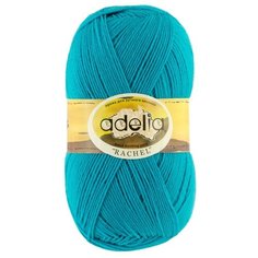 Пряжа Adelia Rachel, 90% шерсть, 10% полиэстер, 5*100 г, 400 м+-15 м, №24, бирюзовый