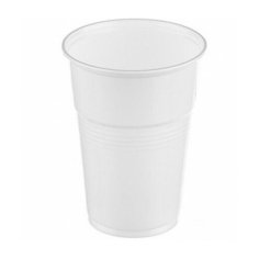 Пластиковый одноразовый стакан "Эконом", 200 мл, 100 шт/уп, белый НАПРА