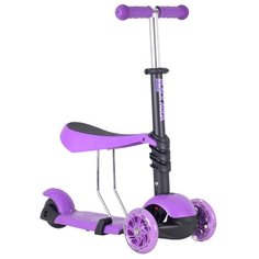 Самокат-беговел Black Aqua со светящими колесами, фиолетовый