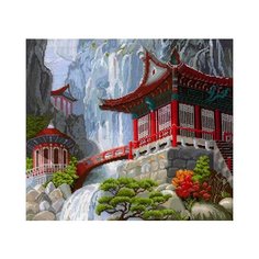 Набор для вышивания Сделай своими руками "Водопад и пагода", 40*35 см (27344209612)