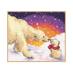 Набор для вышивания крестиком Алиса Белые медведи, 20*16 см (0-026)