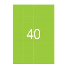 Этикетка самоклеящаяся А4, 40 этикеток 52,5х29,7 мм, неоновая зеленая, 65 г/м2, 50 л., STAFF, 128839