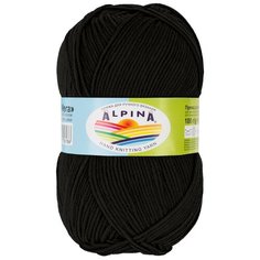 Набор пряжи Alpina "Vera", 55% акрил, 45% хлопок, 5*100 г, 280 м+/-15 м, №02 черный