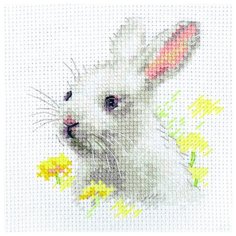 Набор для вышивания крестиком Алиса Белый крольчонок, 9*9 см (0-226)