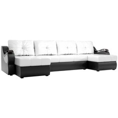 Диван Mebelico Меркурий п-образный экокожа белый+черный 100340 Мебелико