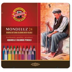 Карандаши акварельные Koh-I-Noor "Mondeluz", 24 цвета, арт. 3724024001PL