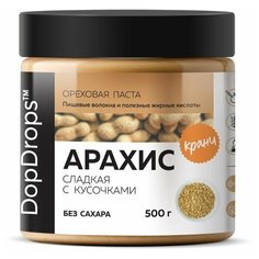 Паста Арахисовая Хрустящая DopDrops Кранч сладкая, 500 г