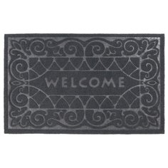 КОВРИК ФИГУРНЫЙ ВЛАГОВПИТ. 40* 60 СМ "WELCOME" ОСНОВА ПВХ (1/15) "SUNSTEP" 37-862