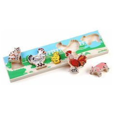 Деревянная игрушка Томик "Доска &ndash; вкладыш", Домашние Животные двор (382-1)