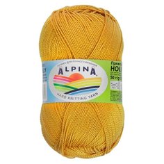 Пряжа Alpina Holly, 100% мерсеризованный хлопок, 10*50 г, 200 м+-10 м, №191, горчичный