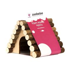 Домик для грызунов, хорьков Zoobaloo Треугольный 13х10х10 см орех