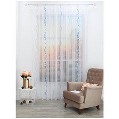 Тюль Amore Mio RR 61262 Фентези на ленте 270 см, 1 шт. голубой/белый