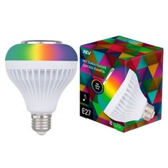 Лампочка светодиодная музыкальная мультиколор E27 RGB с Bluetooth динамиком и пультом ДУ в комплекте 10W, 13 режимов + диммер REV 32599 4