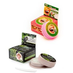 RASYAN/BIO WAY отбеливающие тайские зубные пасты: паста с бамбуковым углем и паста с гвоздикой 25 г/2 шт / растительная паста без фтора в круглой упаковке Isme