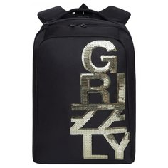 Рюкзак школьный Grizzly RD-044-3/2, цвет черный - золото