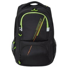 Рюкзак Grizzly RU-031-1 17, черный/салатовый