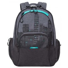 Рюкзак Grizzly RU-030-4 17, черный/бирюзовый