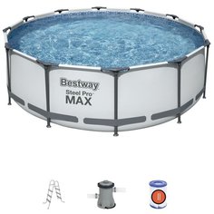 Каркасный бассейн Bestway Steel Pro Max 56418 (366x100, с фильтром-насосом и лестницей)