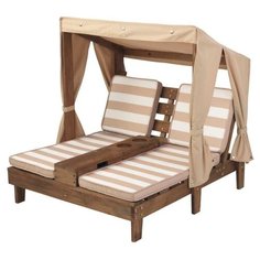 Шезлонг для двоих с тентом, цвет: бежевый, белый Kid Kraft