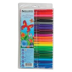 Фломастеры BRAUBERG "Wonderful butterfly" 24 цвета