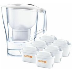 Кувшин Brita Aluna XL MX+, 3.5л белый+6 картриджей Макстра+жёсткость эксперт