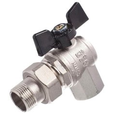 Кран шаровой Bugatti 1" с накидной гайкой (бабочка) серия Oregon (угловой)