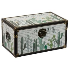 Gamma Шкатулка сундучок Прекрасные кактусы DBK-03 №014 белый/зеленый