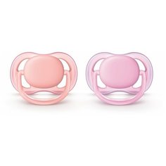 Пустышка силиконовая анатомическая Philips AVENT Ultra Air SCF245/20 0-6 м, 2 шт., розовый