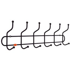 ВЕШАЛКА НАСТЕННАЯ "ДРУЖБА 6" (6 КРЮЧКОВ) 565*150*60 ММ ЧЕРНЫЙ (1/10) ВН 320Ч ЗМИ