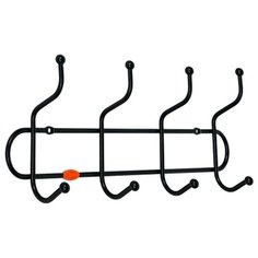 ВЕШАЛКА НАСТЕННАЯ "ДРУЖБА 4" (4 КРЮЧКА) 365*150*60 ММ ЧЕРНЫЙ (1/10) ВН 319Ч ЗМИ