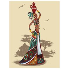 Кристальная мозаика Фрея "Африканка", 40*30 см (ALVR-217)