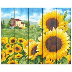 Картина по номерам Фрея 40*50 см, "Золотые подсолнухи", по дереву (PKW-1 53)
