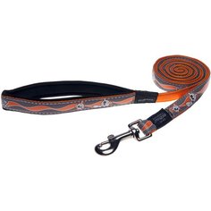 Rogz поводок удлиненный светоотражающий для собак крупных пород размер L серия Pavement . Длина до 180 см серый, оранжевый