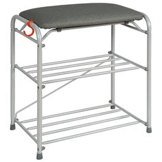 ПОДСТАВКА ДЛЯ ОБУВИ 3 ПОЛКИ, С СИДЕНЬЕМ (450*300*480 СМ) БЕЛОЕ СЕРЕБРО ПДОсС 340БС ЗМИ