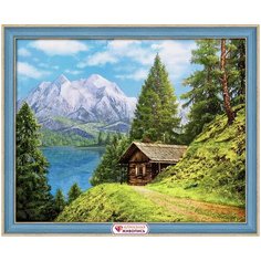 Алмазная мозаика Алмазная живопись "Домик в горах", 50*40 см (АЖ-1805)
