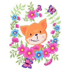 Картина по номерам Фрея (на картоне), 30*40 см, №30 Лисенок в цветах (PKZ-2)