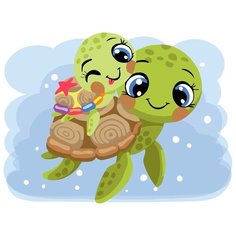 Картина по номерам Фрея (на картоне), 30*40 см, №40 Покатай меня, большая черепаха (PKZ-2)