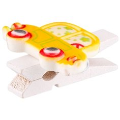 Декоративные прищепки Blumentag 5*6 шт, 3,5 см, C20 Желтые машинки (WCRH-35)