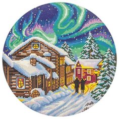 Кристальная мозаика Фрея Зимняя ночь, 34,5*34,5 см (ALVR-22 099)